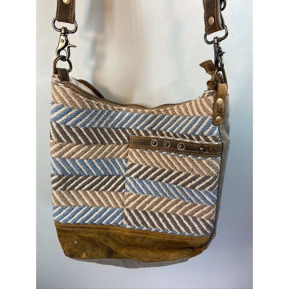 MYRA BAG WOMENS CROSSBODY HOBO CANCAS CARPET BAG 12 X 12